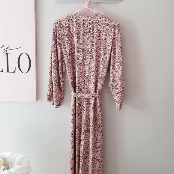 NWT French Connection orange, blue & white abstract spot print belted jumpsuit - Picture 12 of 12